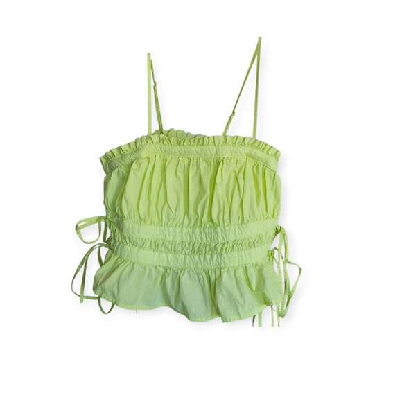 Free People sleeveless fairycore tiered Gabby convertible limoncello top size XS - Picture 8 of 13